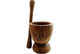 Large Scale Hand Carved African Mortar And Pestle Made From Olive Wood Early 20th Century The Mortar Mortar And Pestle Kitchen Hacks Organization Olive Wood