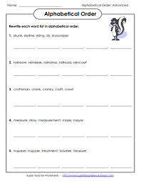 The answer key is automatically generated and is placed on the second page of the file. Alphabetical Order Worksheets