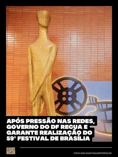 Mídia NINJA | #Repost @cine.ninja Após o anúncio de cancelamento da 59ª  edição do Festival de Brasília do Cinema Brasileiro, a governadora do  Distrito... | Instagram