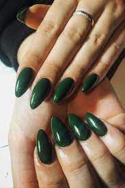 Dark Green Nails Ideas To Consider For 2020 Stylish Belles Green Acrylic Nails Emerald Nails Rounded Acrylic Nails