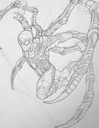 Iron Spider Para Colorear