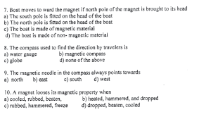 Questions On Magnetism For Class 6 Pasteurinstituteindia Com