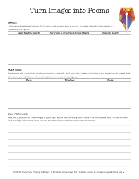 Printable Turning Images Into Poems Writing Poems Free Printable Worksheets Poems