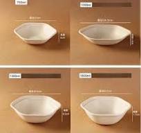 750/1000/1300/1600ML Salad Container Hexagon Eco Friendly Custom Disposable  Sugarcane Salad Bowl with Lid