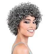 Amazon.com : HUA Grey Glueless Wigs Human Hair Wigs for Black Women Grey  Short Curly Wigs for Black Women Human Hair Mixed Kinky Curly Wear and Go  Glueless Wig Ombre Gray 8