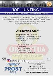 Lowongan Kerja Accounting Staff Pt Adi Makmur Sentosa Bandung Agustus 2019 Belajar Pendidikan Periklanan