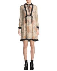 Coach Rose Print Dress In Pink Modesens Silk Dress Short Rose Print Dress Silk Shorts
