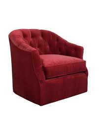 Rae St Clair Red Velvet Swivel Chair Red Velvet Chair Small Chair For Bedroom Red Chair Velvet upholstery is luxurious, plush and soft to sit on.