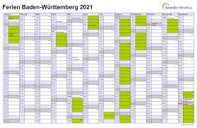 Schulferien kalender baden wurttemberg bw 2021 mit feiertagen und. Ferien Baden Wurttemberg 2021 Ferienkalender Zum Ausdrucken