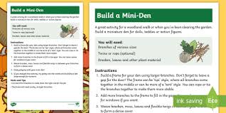 It will depend on how deep you made the bed. Make A Mini Den Worksheet Worksheet
