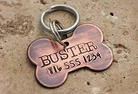 Try qr pet tags by animal id! Amazon Com Copper Bone Dog Id Tag Handstamped Personalized Pet Name Tag Handmade