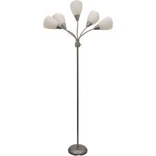 Check spelling or type a new query. Mainstays 5 Light Multihead Floor Lamp Silver With White Shade Walmart Com Walmart Com