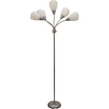 Mainstays fabric modern lamp shades. Mainstays 5 Light Multihead Floor Lamp Silver With White Shade Walmart Com Walmart Com