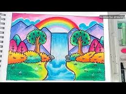 Dengan oil pastel mewarnai bidang kertas bisa lebih rata. Pemandangan Air Terjun Cara Menggambar Dan Mewarnai Gradasi Oil Pastel Youtube Cara Menggambar Gambar Simpel Seni Krayon