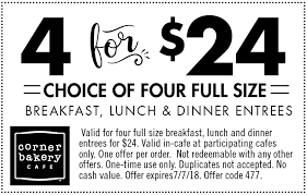 Pinned July 6th 4 Entrees 24 At Cornerbakery Cafe Thecouponsapp Corner Bakery Bakery Cafe Shopping Coupons