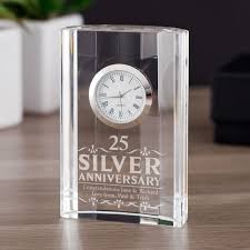A quarter of a century together can be a lifetime. Engraved Silver Wedding Anniversary Mantel Clock The Gift Experience