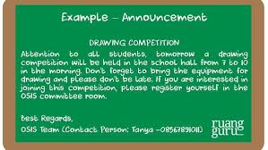 Pilihlah huruf a, b, c, atau d sebagai 16. Bagaimana Membuat Announcement Dalam Bahasa Inggris