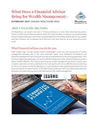 Modify this template based on your position's requirements. What Does A Financial Advisor Brings For Wealth Management By Wealthcare Inida Issuu