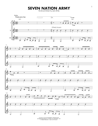 White Stripes Seven Nation Army Sheet Music Notes Chords Score Download Printable Pdf Seven Nation Army Sheet Music Notes Sheet Music