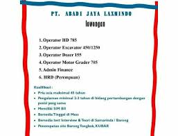 Pelamar dengan domisili di sekitar samarinda/ kutai kartanegara, lebih disukai Lowongan Kerja Pt Abadi Jaya Laxmindo Januari 2022 Tambnas
