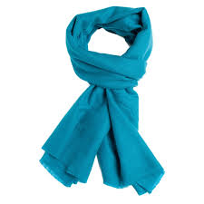 100 Cashmere Pashmina Scarf In Petrol Blue Color