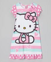 look at this zulilyfind aqua stripe hello kitty nightgown girls by hello kitty zulilyfinds moda para ninas ropa para ninas pijamas para ninas