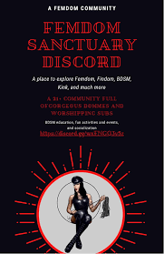 Come join the Femdom Sanctuary. A 21+ NSFW server with age verification.  We're a welcoming sociable community about BDSM/kink  https://discord.gg/wxFNGQ3v5z : r/DiscordAdvertising