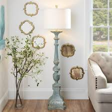 Don T Sacrifice Style For Lighting Instead Add The Alana Distressed Blue Floor Lamp To Your Living Blue Floor Lamps Farmhouse Floor Lamps Floor Lamp Bedroom