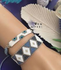 Instagram Da Miyuki Design Dark Silver Blue Miyuki Instalike Taki Design Tasarim Handm Orgu Bileklik Modelleri Boncuk Desenleri Boncuk