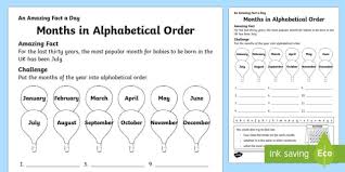 Alphabetize list is a free online tool that puts any list in alphabetical order. Months In Alphabetical Order Worksheet English Resources