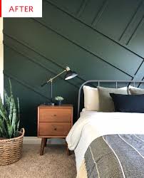 Decorating a bedroom can be a challenge. Before And After This Bedroom Has A Smart Strategy For Wall To Wall Carpet Green Bedroom Walls Bedroom Green Bedroom Makeover