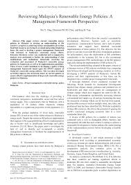 1 chronology of energy policies in malaysia. Pdf Reviewing Malaysia S Renewable Energy Policies A Management Framework Perspective