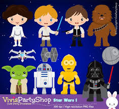 Star Wars Clipart Printable Instant Download Png Files Starwars Han Solo Leia Luke Skywalker C3po R2d2 D Star Wars Star Wars Party Star Wars Birthday