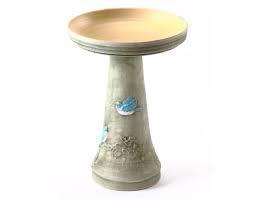 🛍 18 glass bird bath 🕳 blue floral art nouvea 🕳 embossed glass 🕳 brand new. Ceramic Bluebird Bird Bath