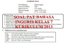 Contoh Soal Akm Bahasa Inggris Smp Terbaru 2019