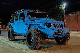 Blue Monster Widebody Jeep Wrangler By Autobot Custom Jeep Wrangler Dream Cars Jeep Custom Jeep