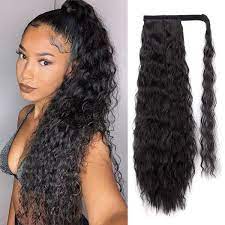Airyhair's micro loop extensions are luxurious and beautiful, made from 100 percent real human hair. Buy 22 Long Wavy Afro Kinky Curly Ponytail Hair Extensions Synthetic Natural Color Hairpieces At Affordable Prices Free Shipping Real Reviews With Photos Joom