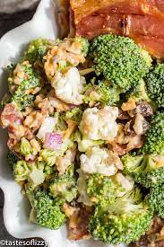The Best Broccoli Salad Recipe With Different Additional Options Such As Bacon Cauli Broccoli Cauliflower Salad Recipes Broccoli Salad Recipe Side Dishes Easy