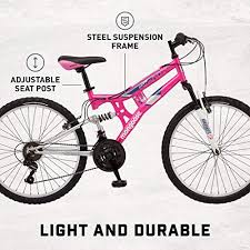 We did not find results for: Mongoose Exlipse Full Dual Suspension Mountain Bike For Kids Featuring 15 Inch Small Steel Frame And 21 Speed Shimano Drivetrain With 24 Inch Wheels Kickstand Included Pink Pricepulse
