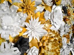 Burgundy ,white and gold paper flowers | paper flowers. White Gold Wedding Flowers Cutteristic