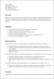 Implementation of security or data protection, developing and designing low. 1 Fire Alarm Technician Resume Templates Myperfectresume