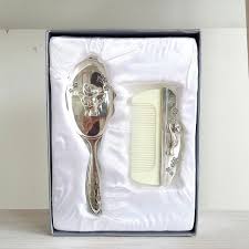 2 pc sterling silver baby set ~ gorham buttercup hair brush & towle rabbit cup. Hair Brush Comb Set Gift For Baby Pandora Designs Melbourne Christening Communion Wedding Specialist