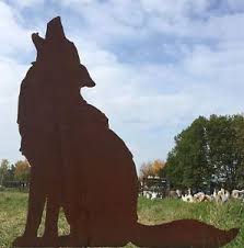 Wolf Heulend Hohe 72cm Gartenstecker Edelrost Rost Metall Rostfigur Hund Fuchs Ebay Gartenstecker Metall Figur