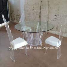 Acrylic dining chairs are a durable option for everyday use. China Acrylic Dining Table And Chair Set For Home China Acrylic Chair Acrylic Table