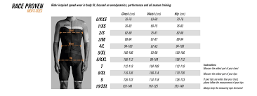 sizechart bicycle clothing bioracer