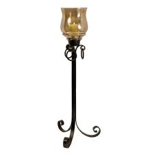 3 foot tall wrought iron candle holder. 34 Large Ribeiro Scrolled Wrought Iron Floor Hurricane Pillar Candle Holder Walmart Com Walmart Com