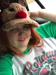 Getting into the holiday spirit with my new brightly colored shirt- thanks  Julie and Katie.