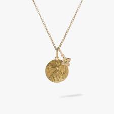 Gold Virgo & Peridot August Birthstone Necklace