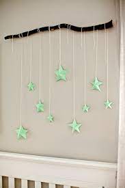 Nursery Mobile Diy Branch With 3d Stars Diy Nursery Mobile Diy Wall Art Wall Art Diy Easy
