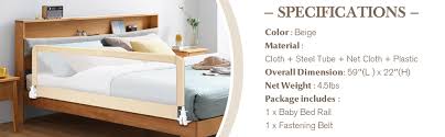 Patented gap guard securely holds bed rail against side of mattress. Amazon Com Costzon Double Sided Bed Rail Guard 2 Pack Extra Long Swing Down Safety Guard W Straps For Toddler Convertible Crib Folding Baby Bedrail For Kids Twin Double Full Queen King Mattress